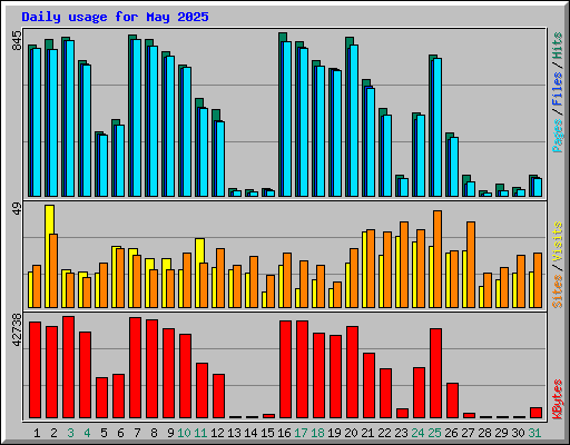 Daily usage for May 2025