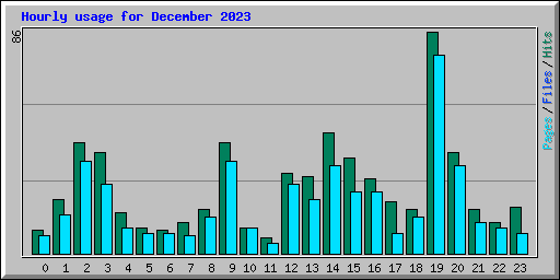Hourly usage for December 2023