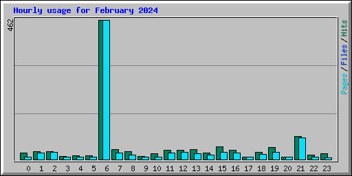 Hourly usage for February 2024