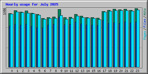 Hourly usage for July 2025