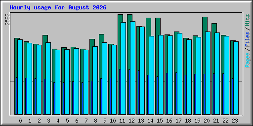 Hourly usage for August 2026